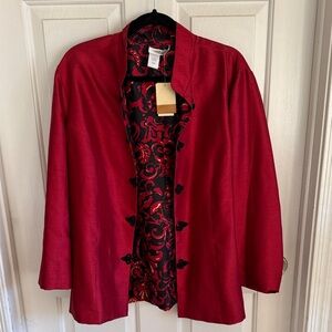 NWT Coldwater Creek Crimson\Ruby Red Light Jacket SZ 1X
